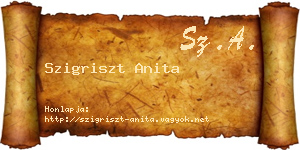 Szigriszt Anita névjegykártya