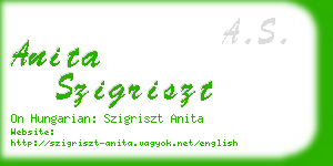 anita szigriszt business card
